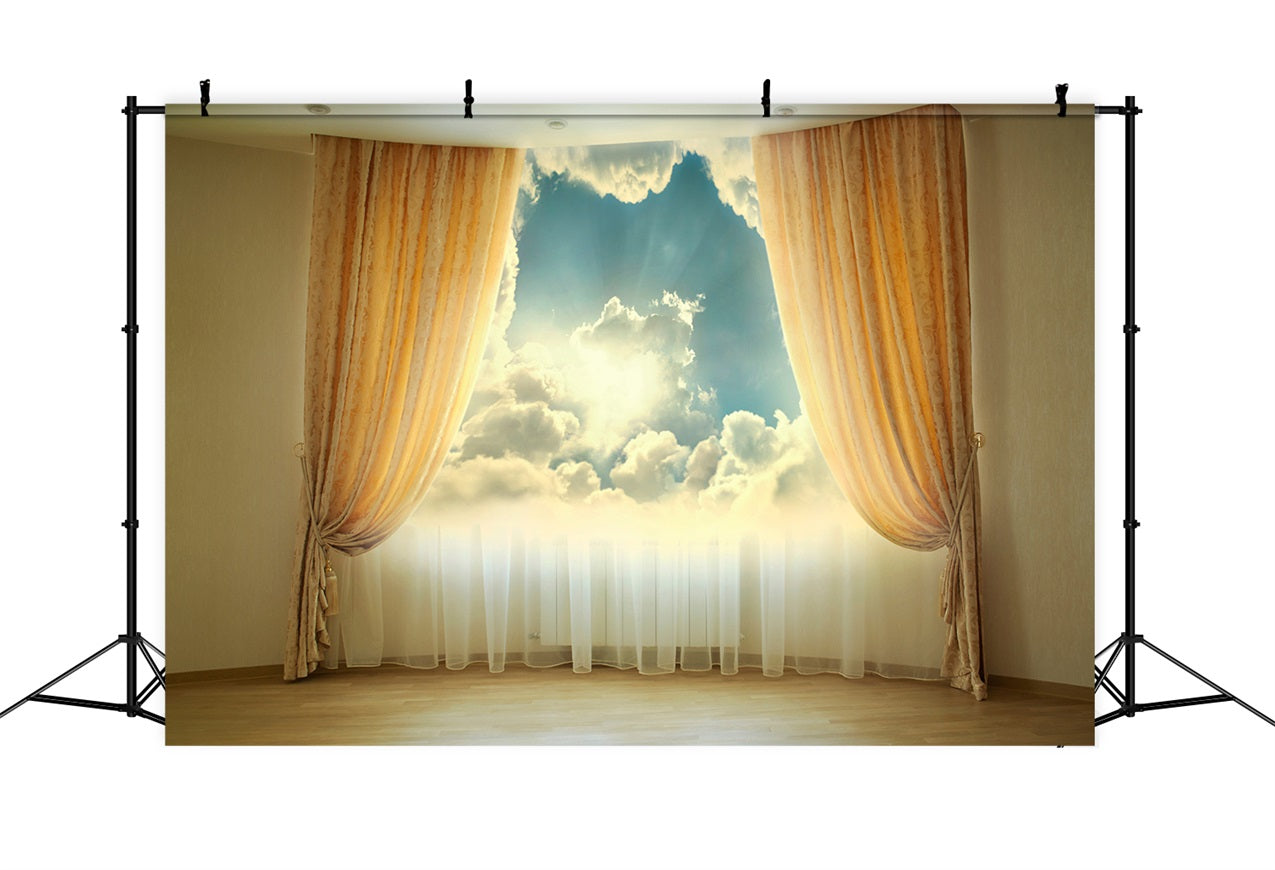 Sky Backdrop Clouds View Luxury Curtains Backdrop LXX1-348