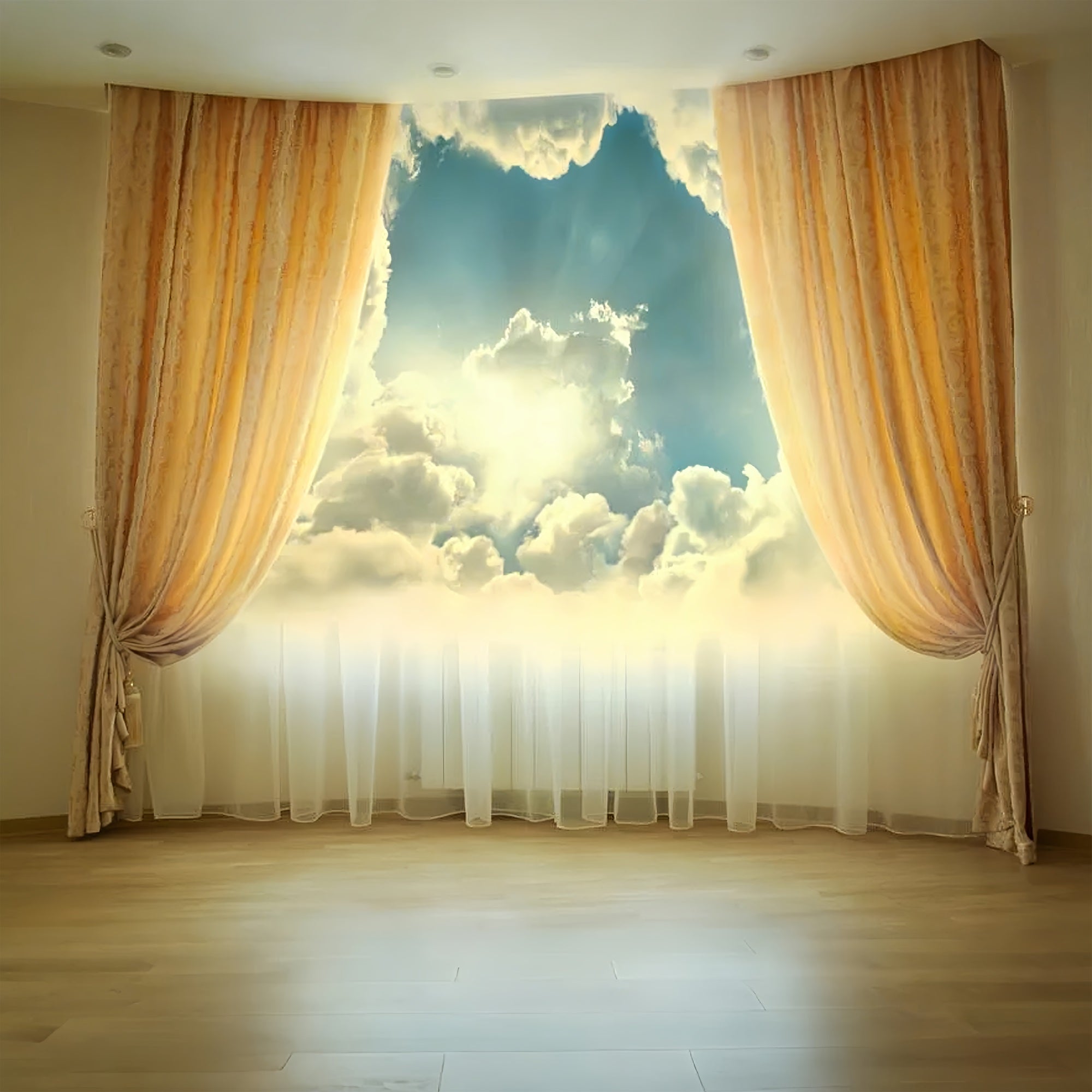 Sky Backdrop Clouds View Luxury Curtains Backdrop LXX1-348