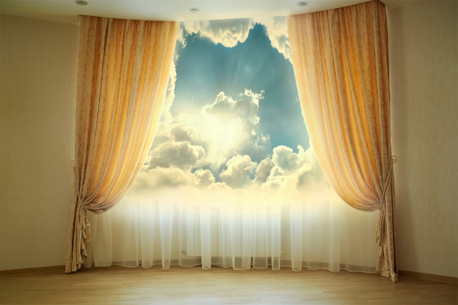 Sky Backdrop Clouds View Luxury Curtains Backdrop LXX1-348