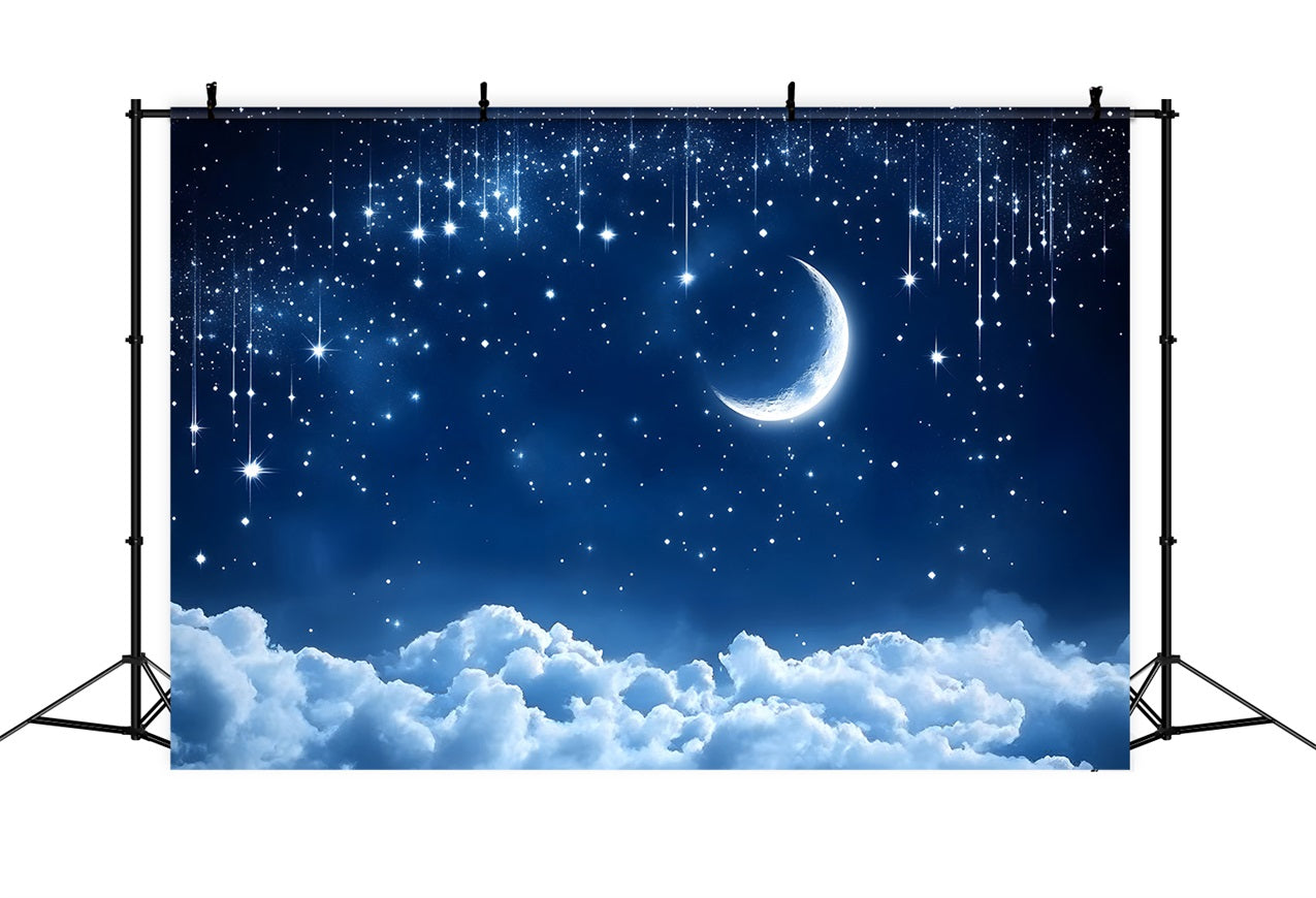 Sky Photography Backdrop Glittering Moon Clouds Backdrop LXX1-353