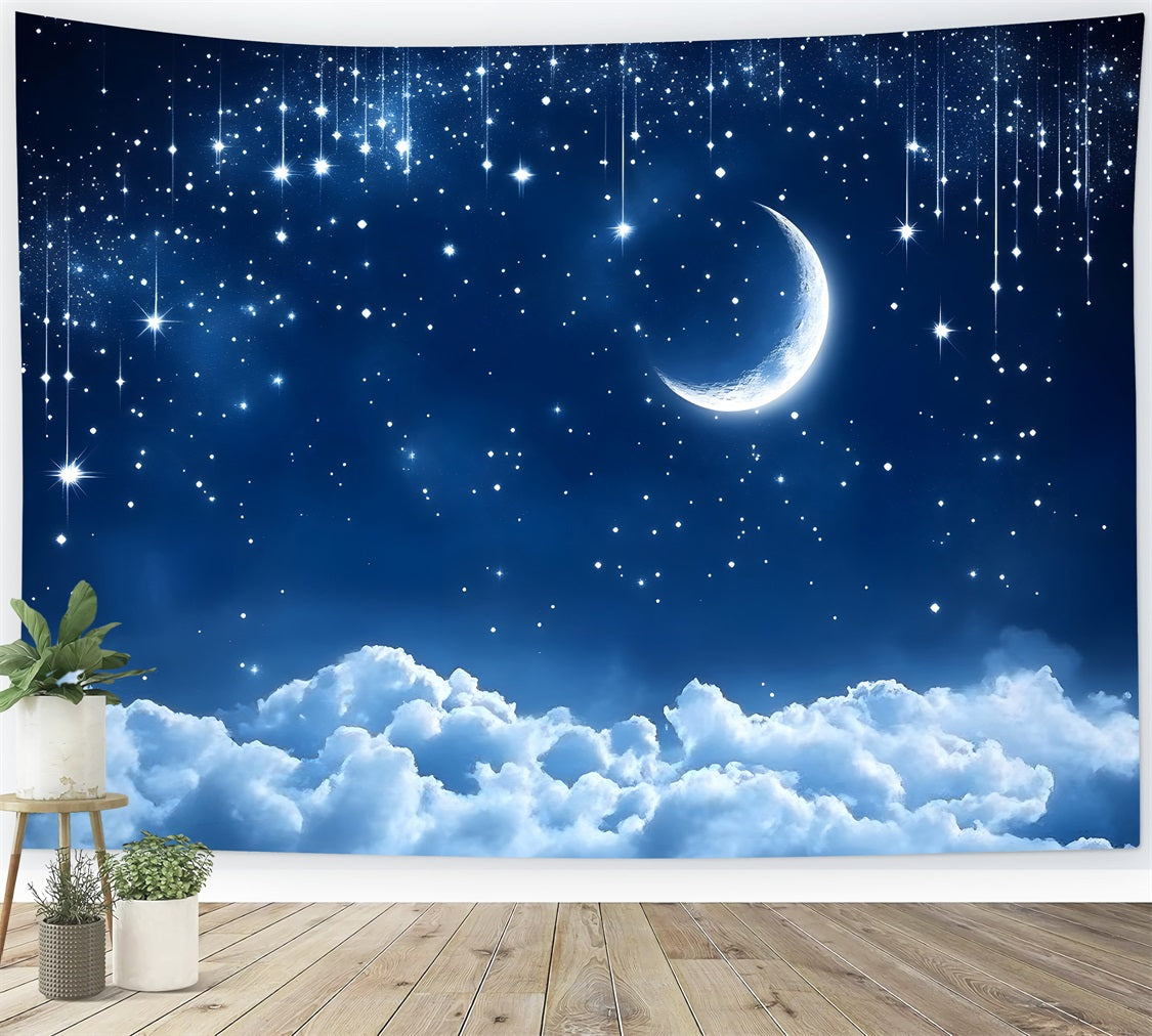 Sky Photography Backdrop Glittering Moon Clouds Backdrop LXX1-353