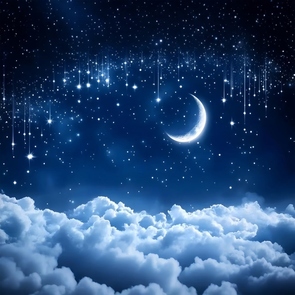 Sky Photography Backdrop Glittering Moon Clouds Backdrop LXX1-353