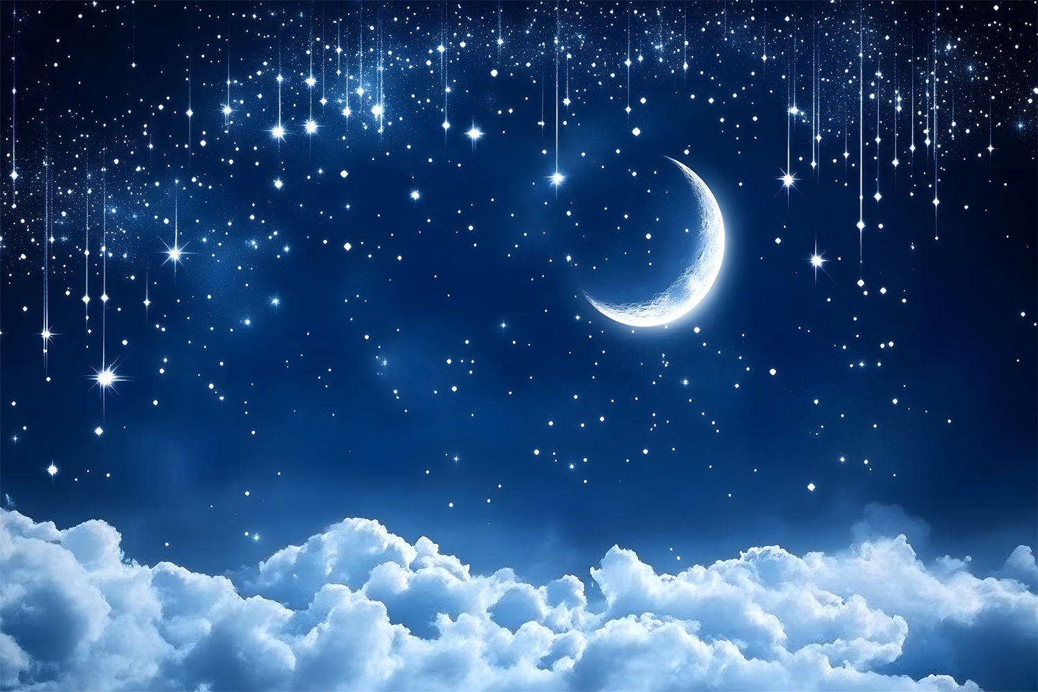 Sky Photography Backdrop Glittering Moon Clouds Backdrop LXX1-353