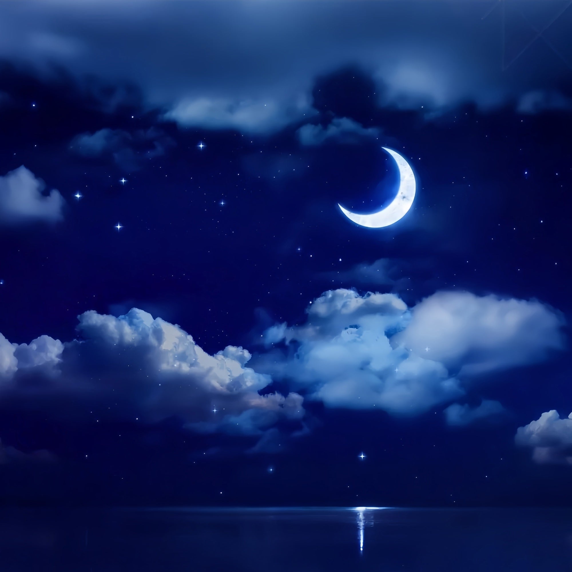 Night Sky Photo Backdrop Bright Moon Backdrop LXX1-355