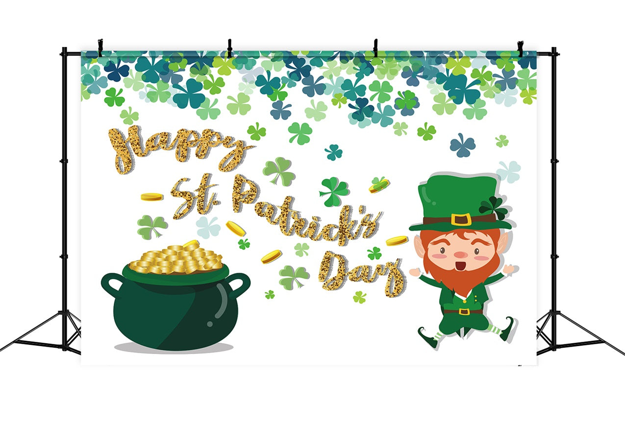 St Patrick's Backdrop Gold Coins Shamrock Celebration Backdrop LXX1-39