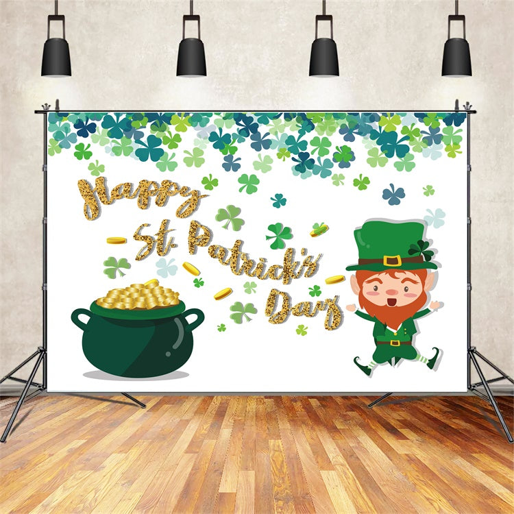 St Patrick's Backdrop Gold Coins Shamrock Celebration Backdrop LXX1-39