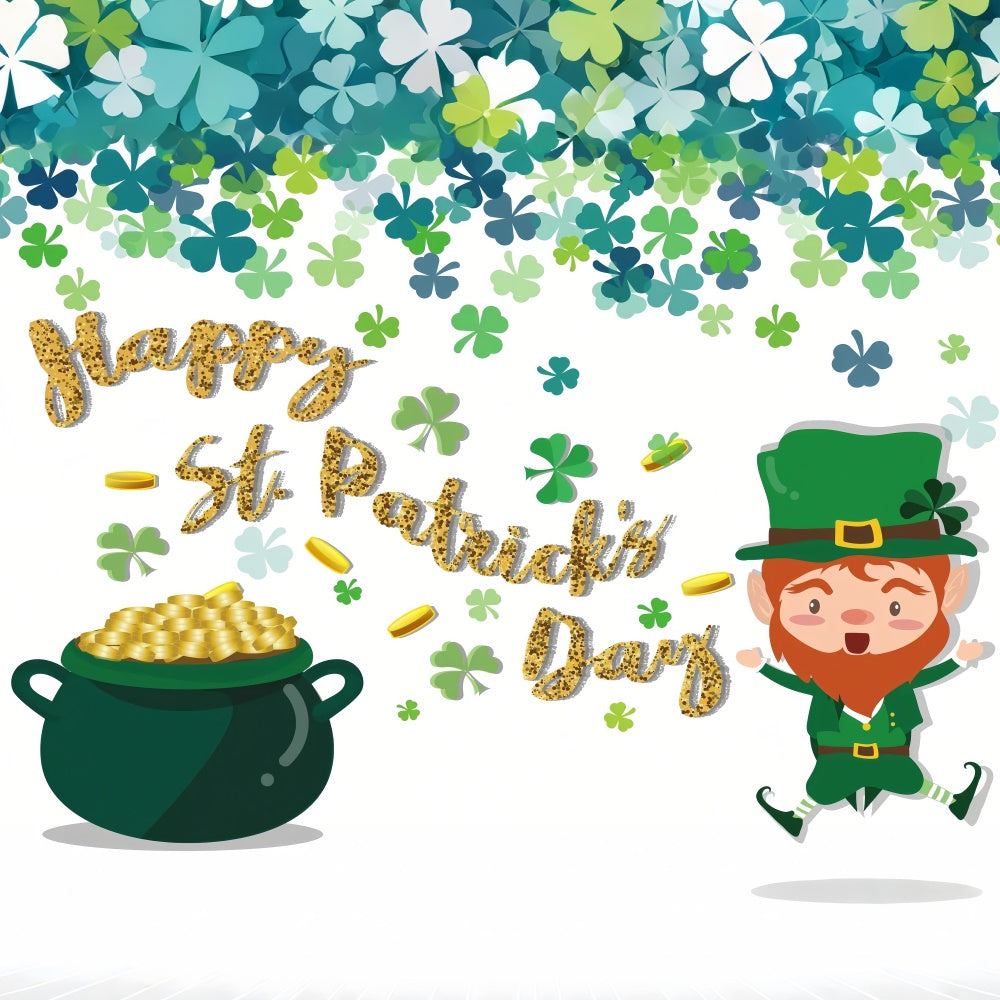 St Patrick's Backdrop Gold Coins Shamrock Celebration Backdrop LXX1-39