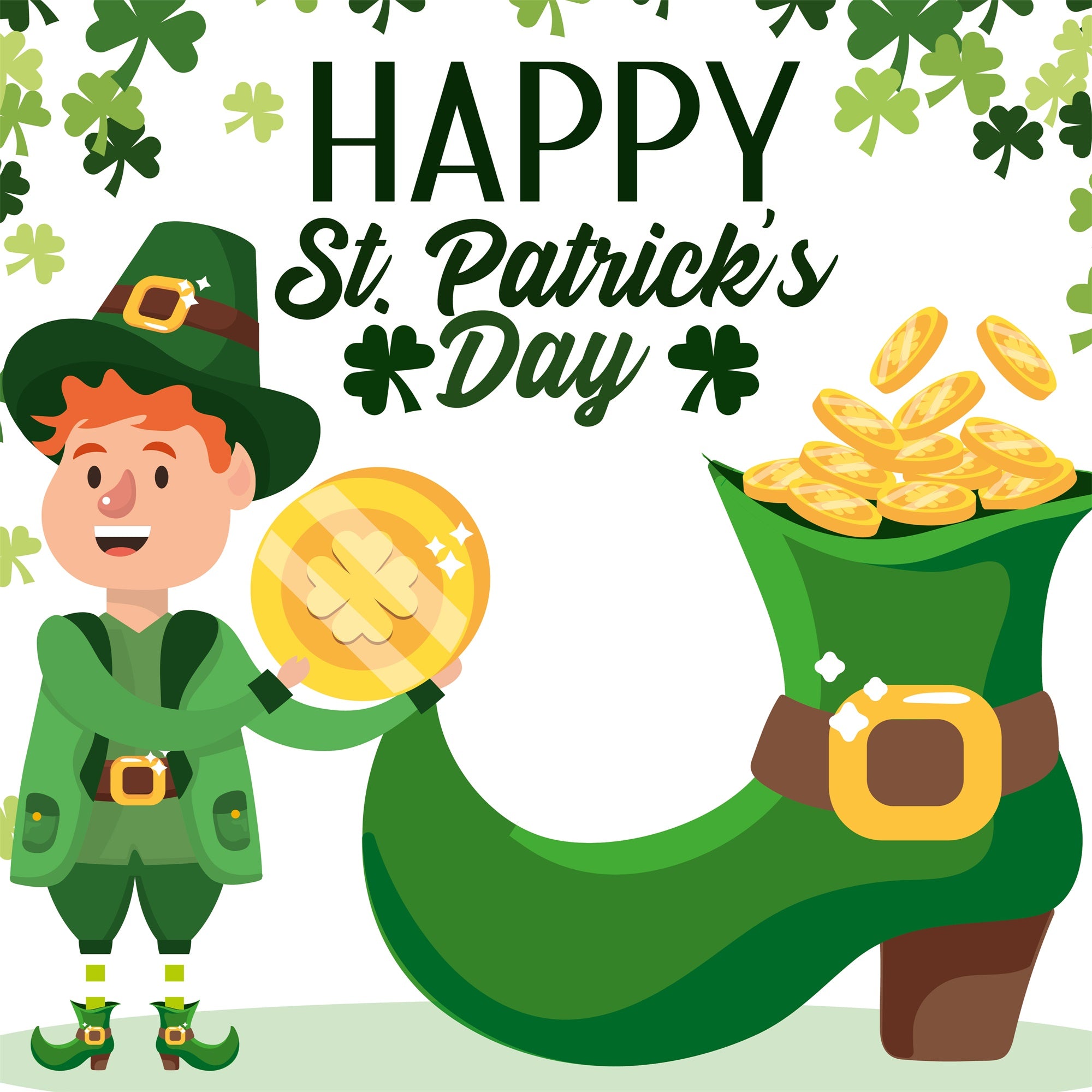 St Patrick's Day Backdrops Shamrock Lucky Boot Backdrop LXX1-43