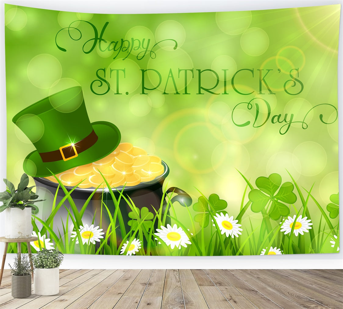 St Patrick's Backdrop Shamrock Grassfield Sunshine Coins Backdrop LXX1-47