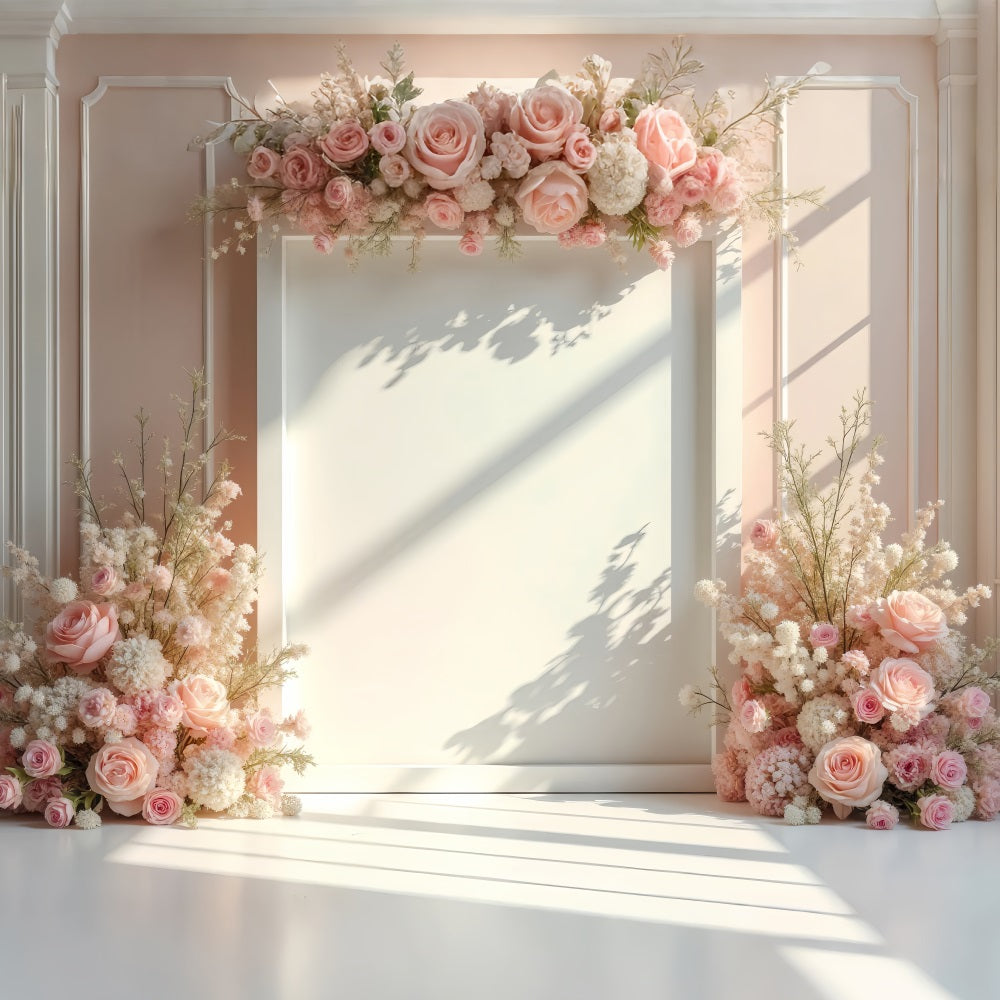 Spring Photography Backdrops Pastel Floral Frame Photography Backdrop LXX1-57