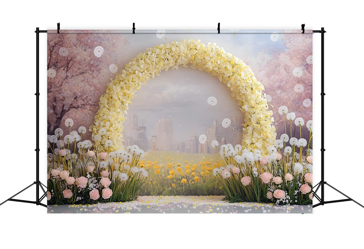 Photography Backdrops Spring Floral Arch Dandelion Backdrop LXX1-63