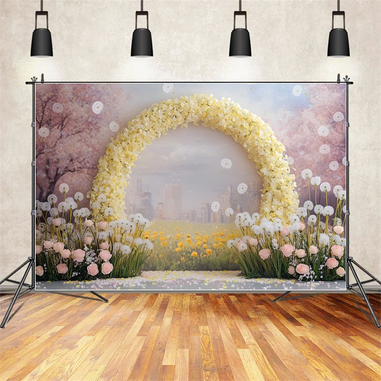 Photography Backdrops Spring Floral Arch Dandelion Backdrop LXX1-63