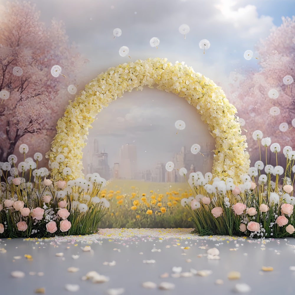 Photography Backdrops Spring Floral Arch Dandelion Backdrop LXX1-63