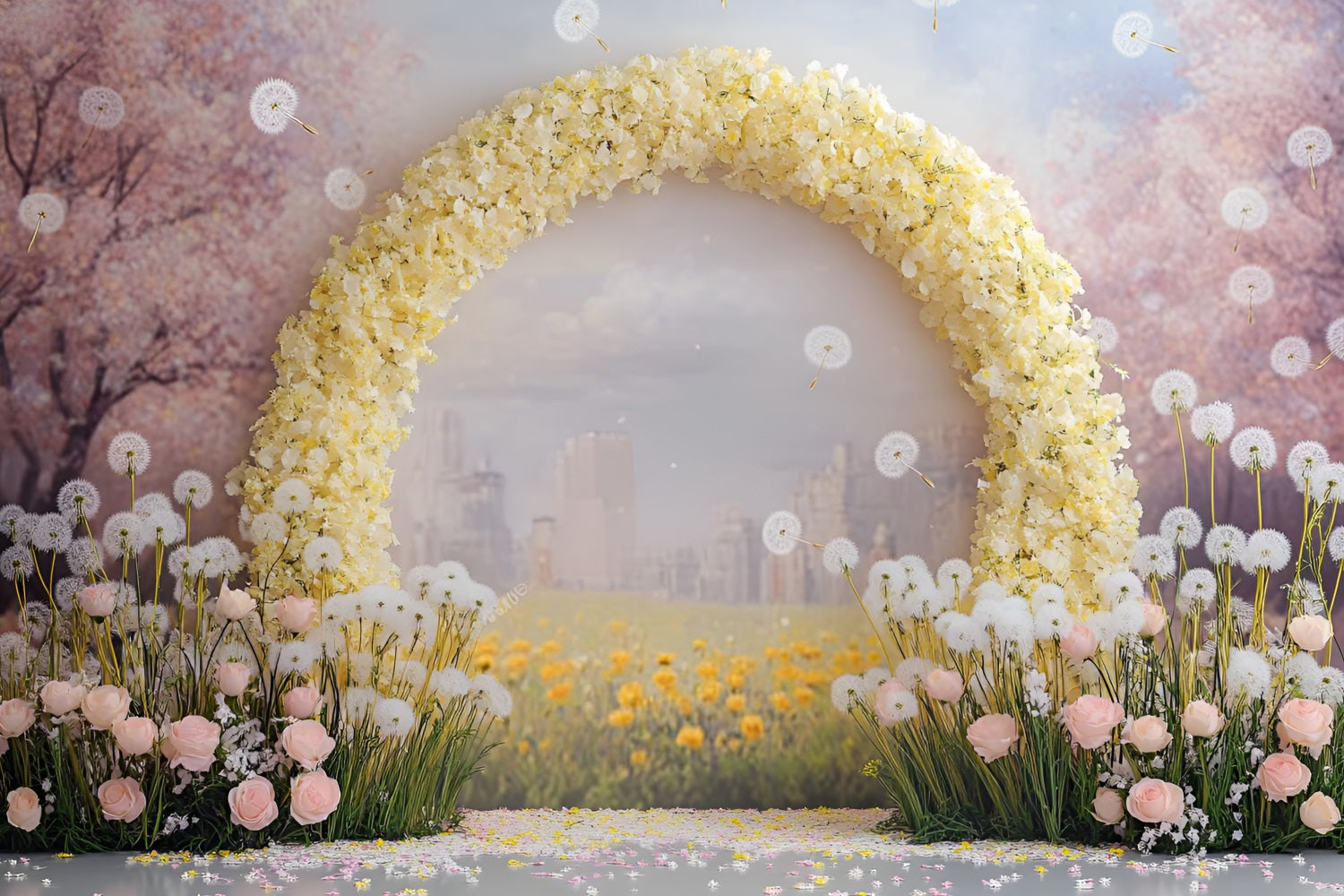 Photography Backdrops Spring Floral Arch Dandelion Backdrop LXX1-63