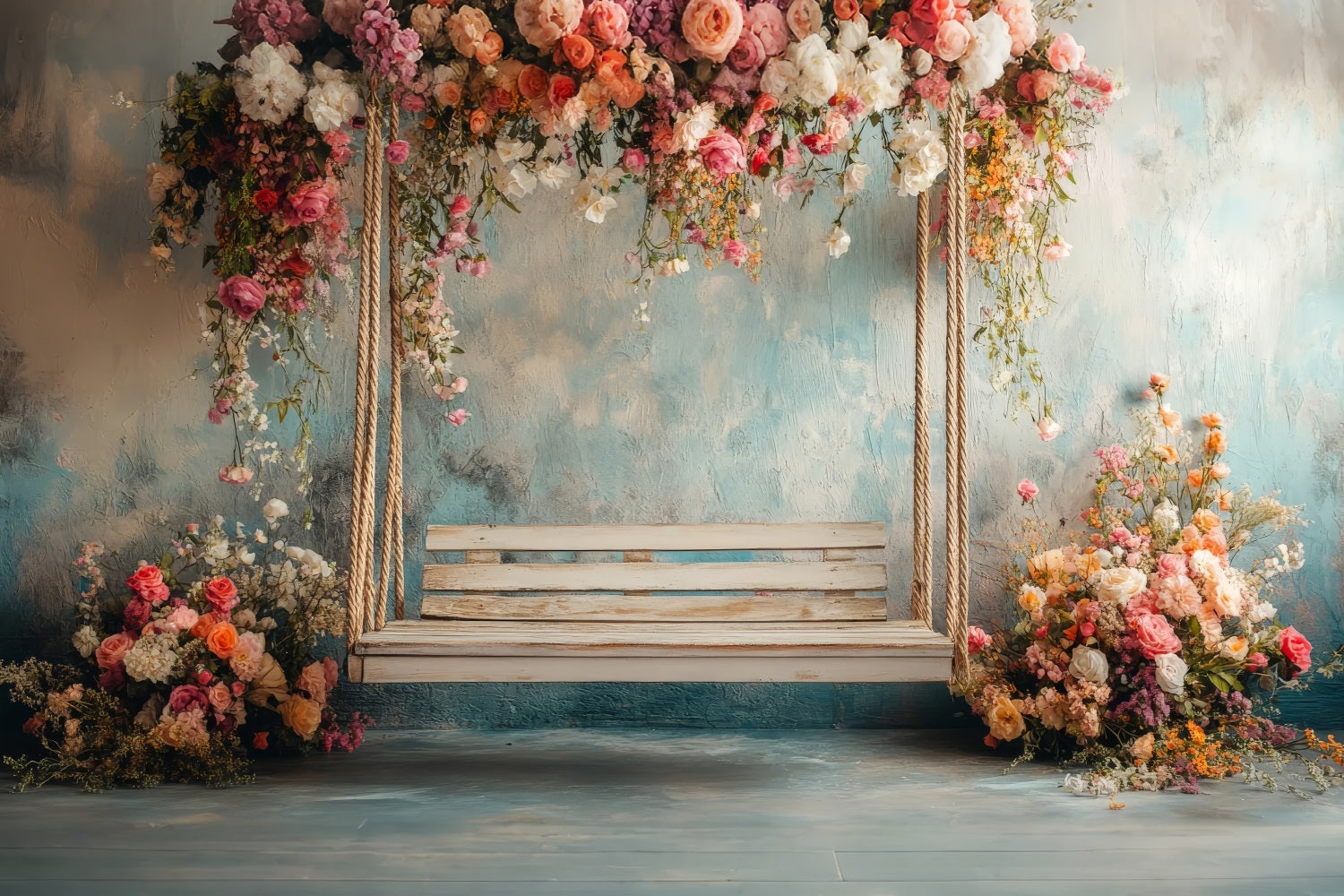 Spring Backdrop Ideas Rustic Swing Floral Backdrop LXX1-65