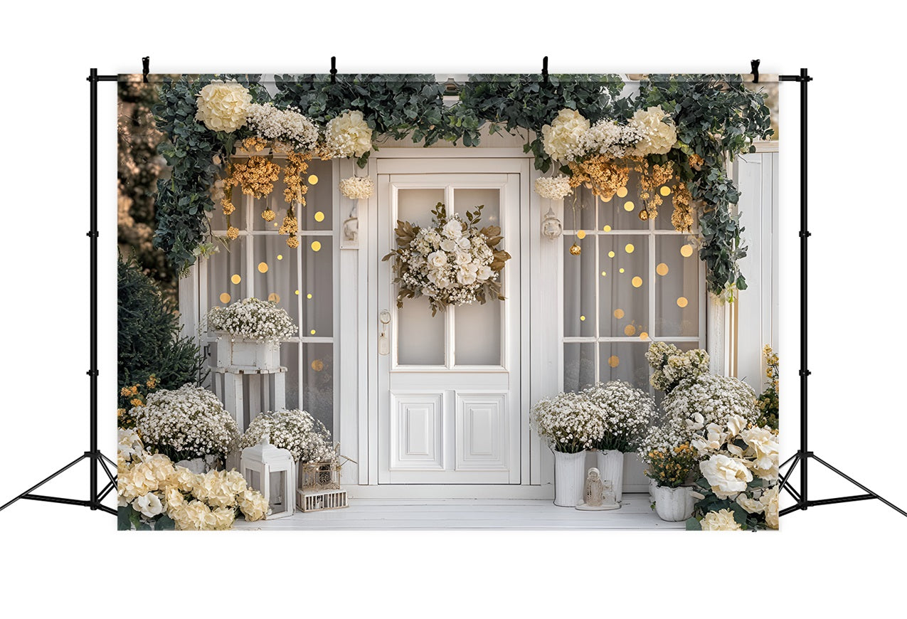 Spring Backdrops Ideas Festive Cottage Floral Display Backdrop LXX1-70