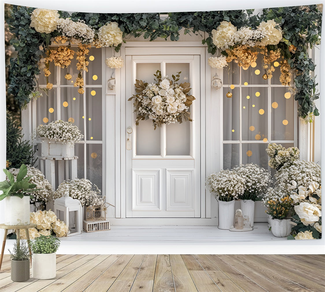 Spring Backdrops Ideas Festive Cottage Floral Display Backdrop LXX1-70