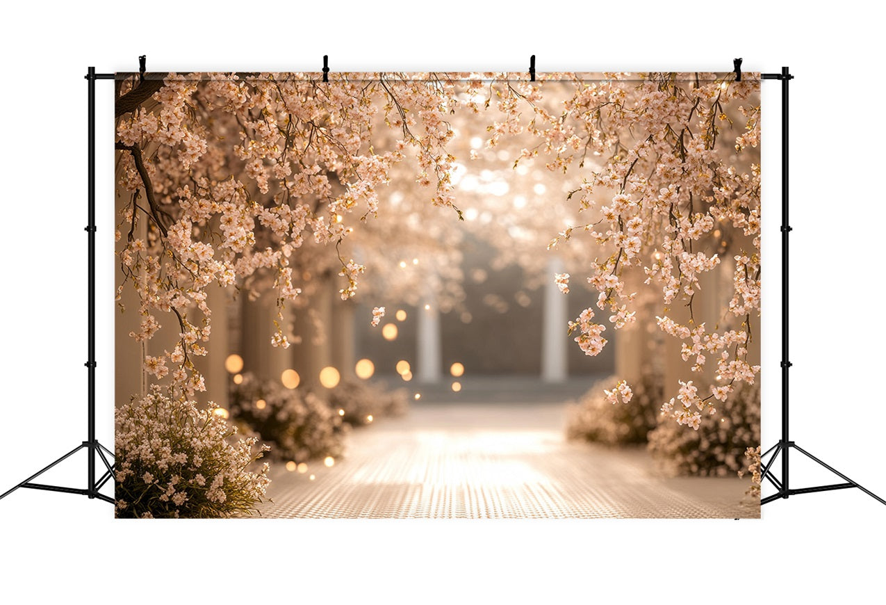 Spring Flower Backdrop Cherry Blossom Pathway Photography Backdrop LXX1-72