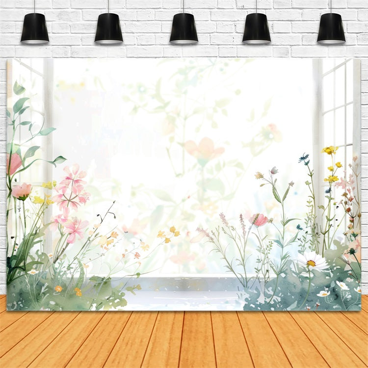 Backdrops For Spring Delicate Flowers Window Backdrop LXX1-76