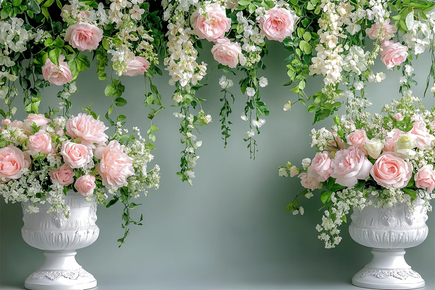 Spring Backdrop Ideas Hanging Floral Urn Decor Backdrop LXX1-9