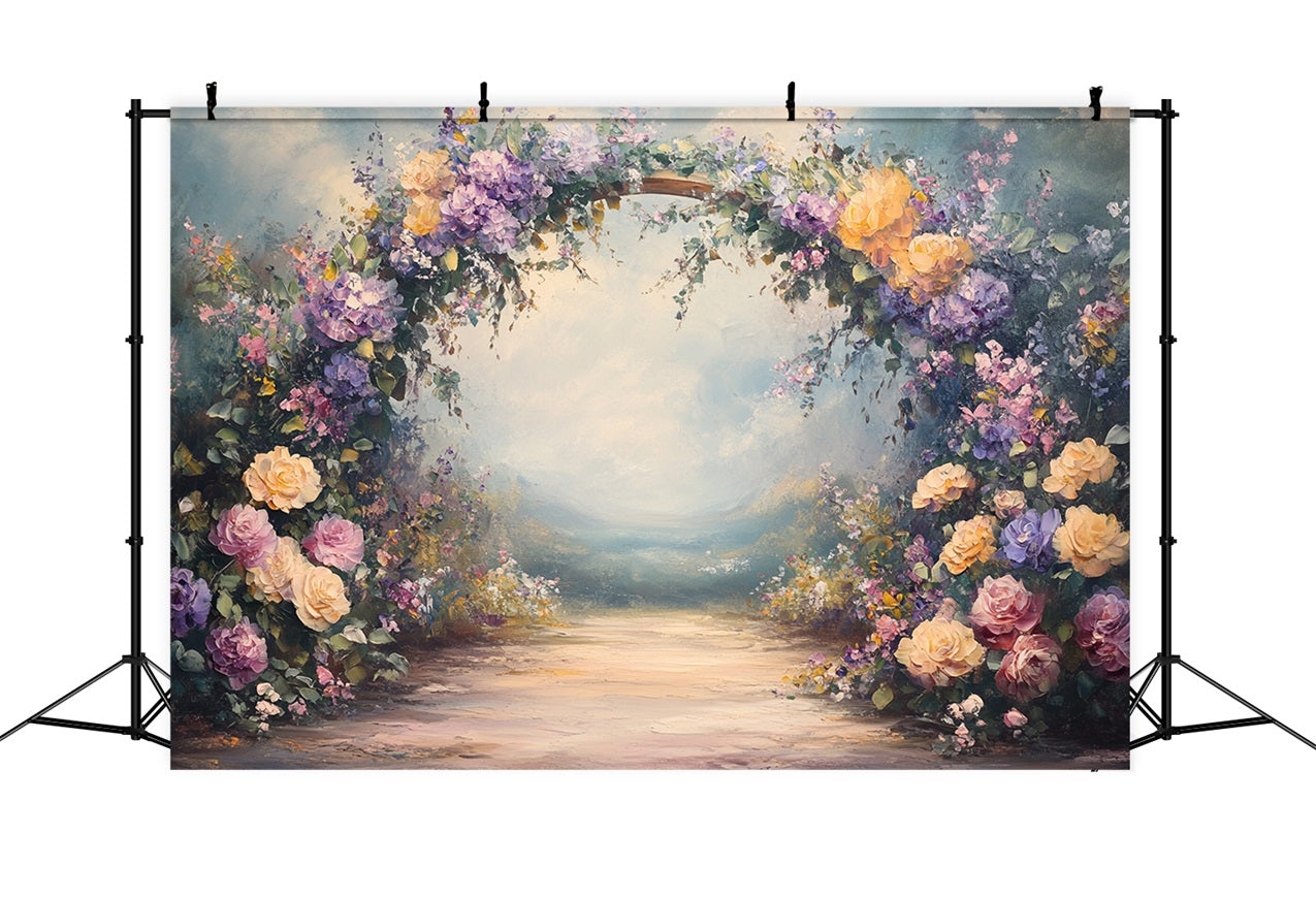 Spring Backdrops Photography Floral Archway Pastel Backdrop LXX1-91