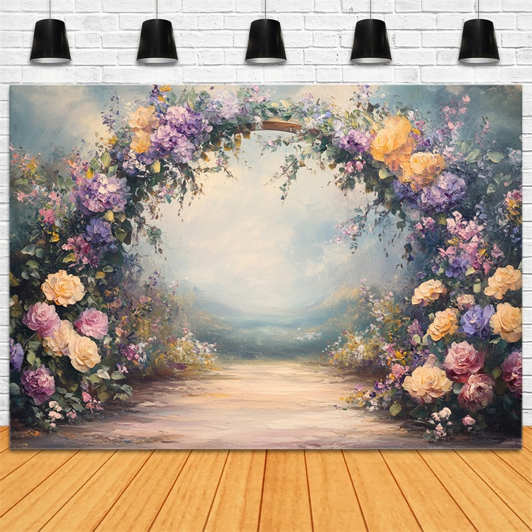 Spring Backdrops Photography Floral Archway Pastel Backdrop LXX1-91