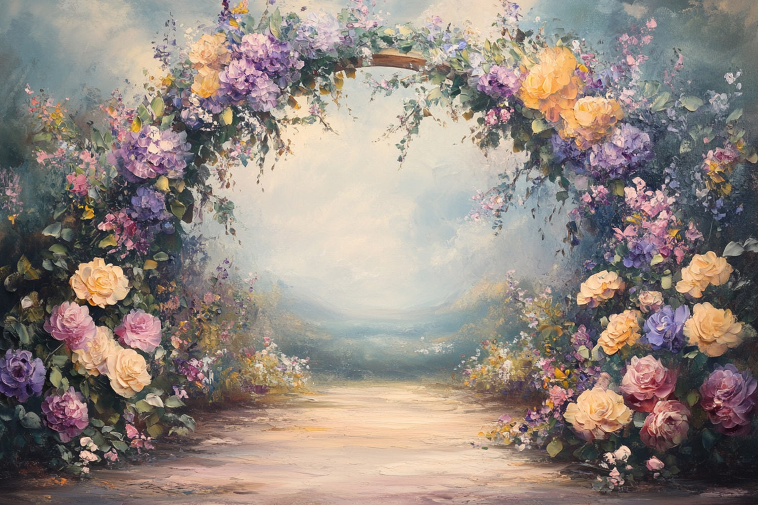 Spring Backdrops Photography Floral Archway Pastel Backdrop LXX1-91