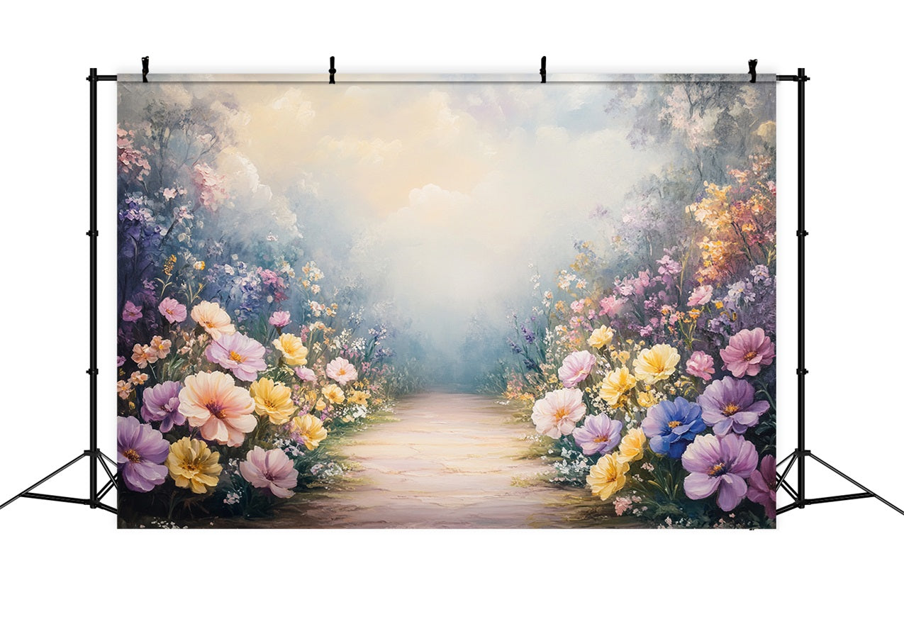 Spring Backdrop Flowers Dreamy Wildflower Path Backdrop LXX1-92