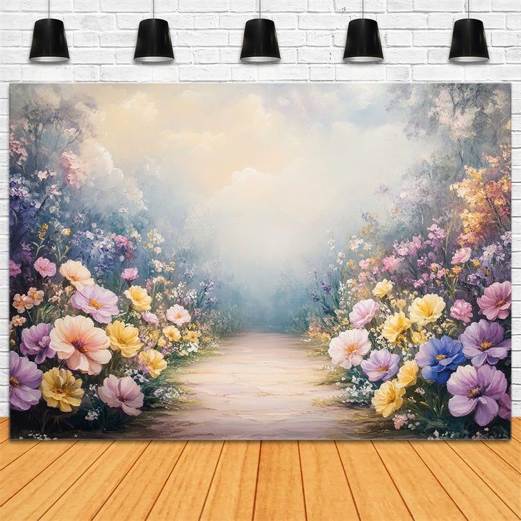 Spring Backdrop Flowers Dreamy Wildflower Path Backdrop LXX1-92