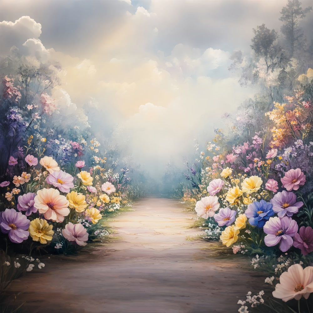 Spring Backdrop Flowers Dreamy Wildflower Path Backdrop LXX1-92