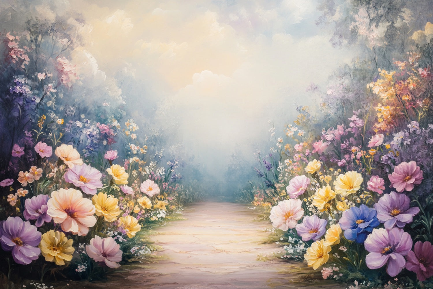 Spring Backdrop Flowers Dreamy Wildflower Path Backdrop LXX1-92