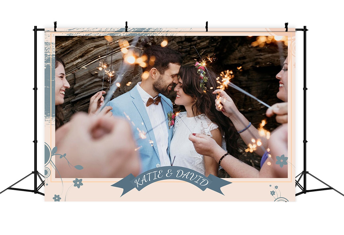 Customized Wedding Backdrop Joyful Firework Sparkle Bliss Backdrop LXX2-140