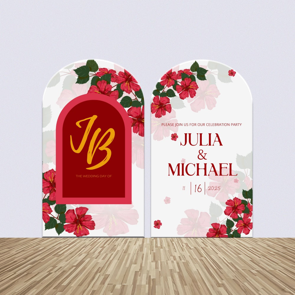 Personalized Wedding Backdrop Vibrant Floral Party Backdrop Kit LXX2-156