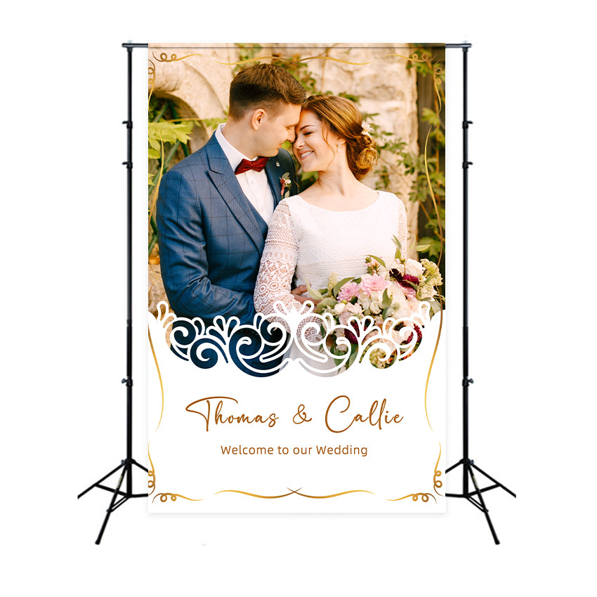 Personalized Backdrop Wedding Romantic Garden Vintage Backdrop LXX2-163