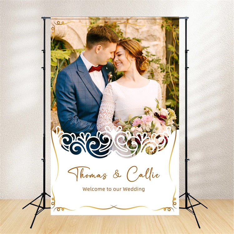 Personalized Backdrop Wedding Romantic Garden Vintage Backdrop LXX2-163