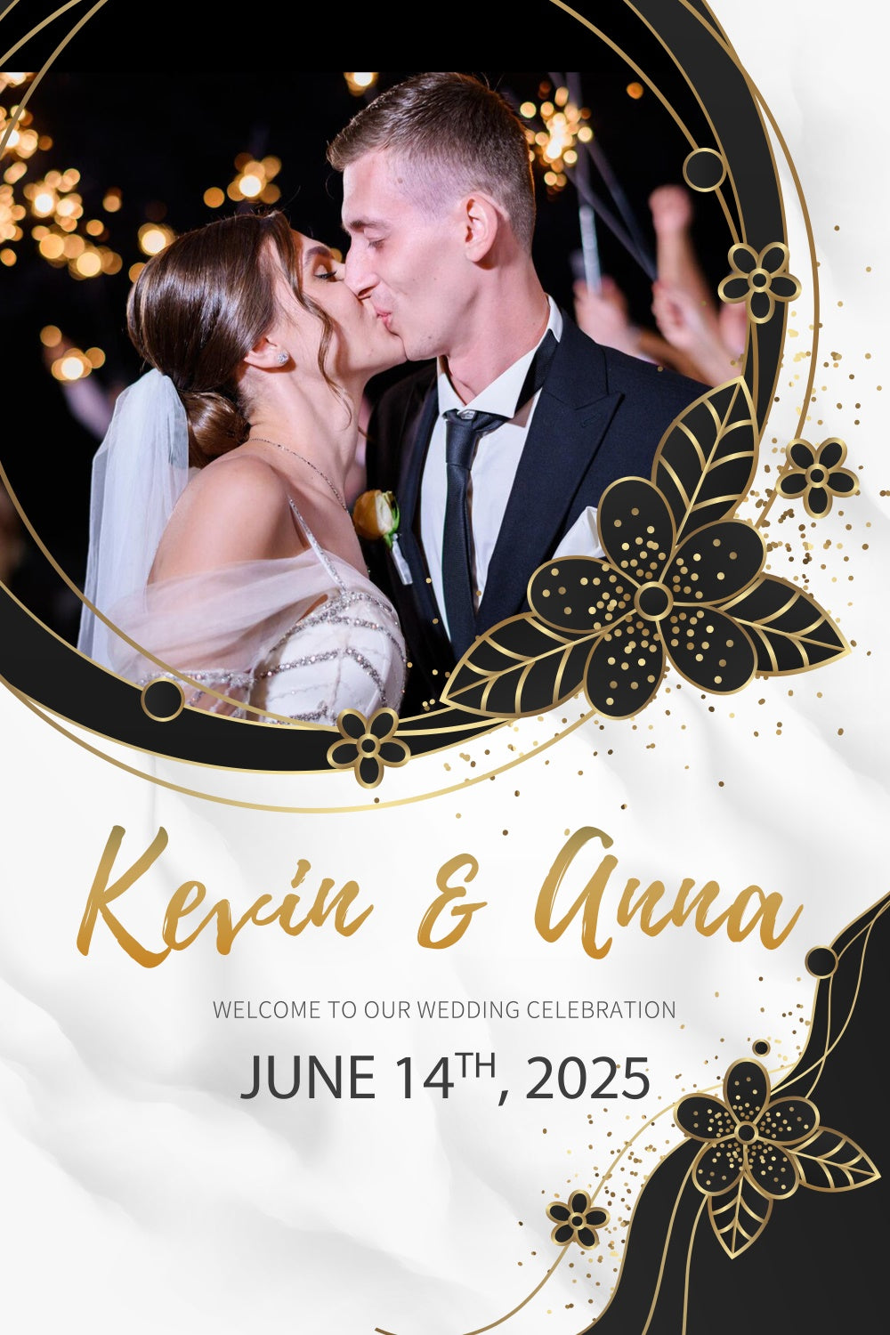 Personalized Wedding Backdrops Sparkling Night Kiss Backdrop LXX2-165