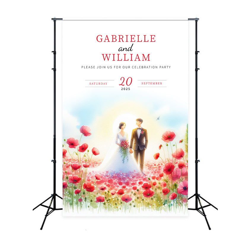 Wedding Backdrop Ideas Romantic Poppy Flower Dream Backdrop LXX2-167