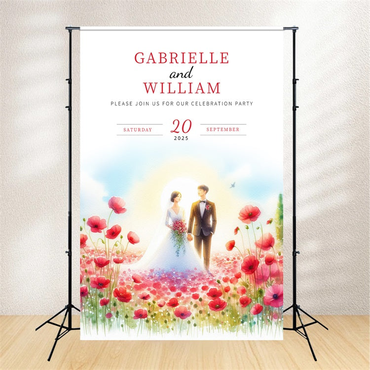 Wedding Backdrop Ideas Romantic Poppy Flower Dream Backdrop LXX2-167