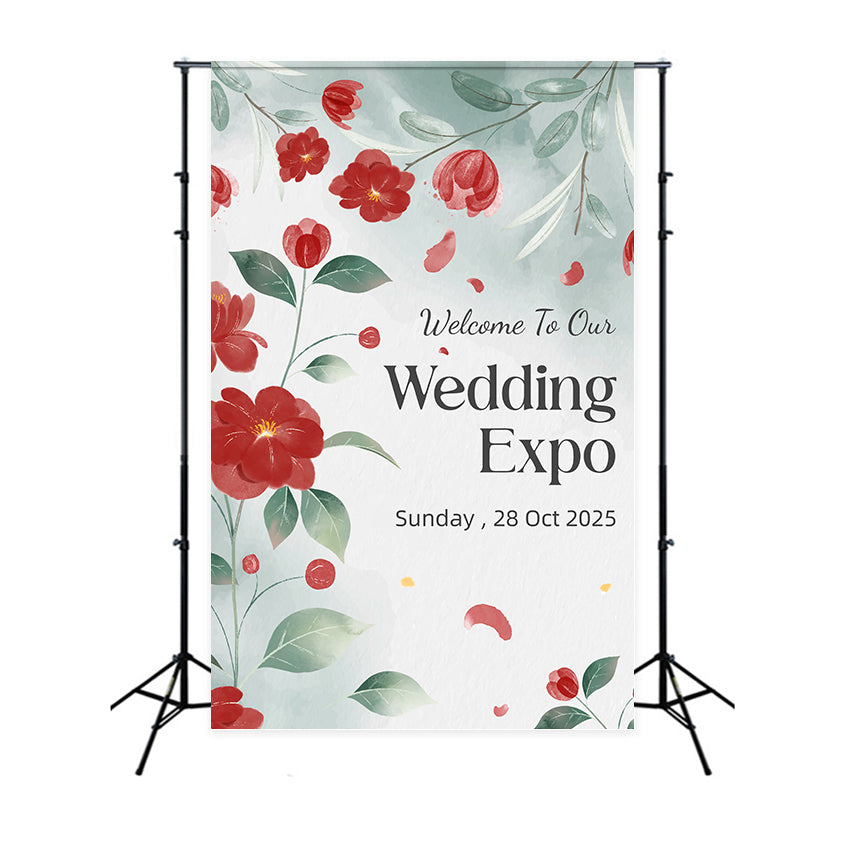 Custom Backdrop Wedding Romantic Floral Wedding Expo Backdrop LXX2-169