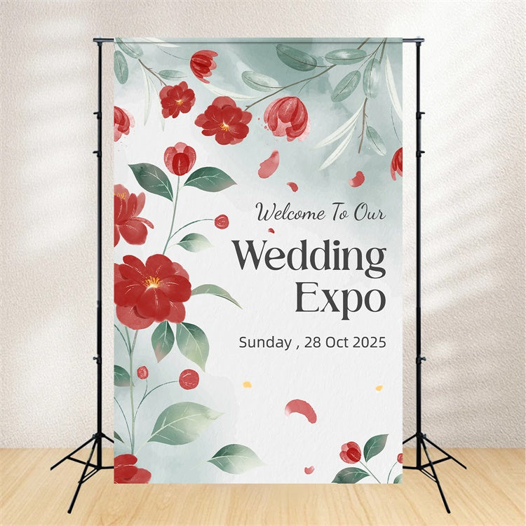 Custom Backdrop Wedding Romantic Floral Wedding Expo Backdrop LXX2-169