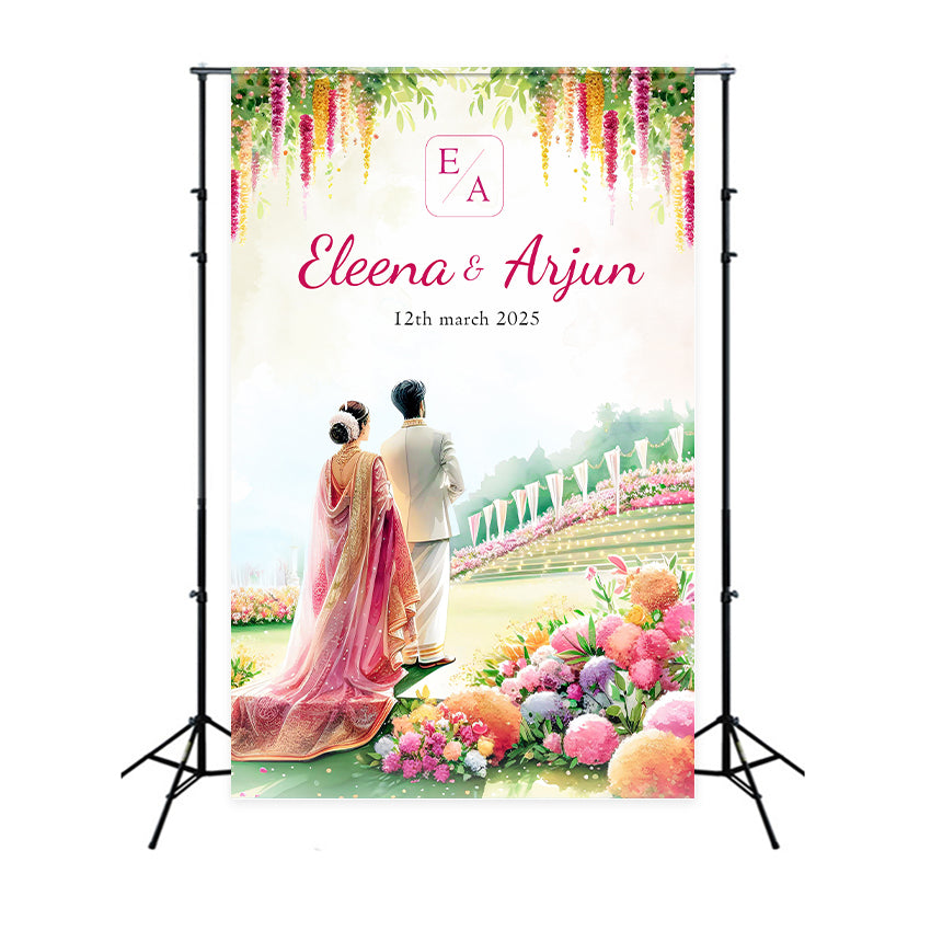 Customized Wedding Backdrop Enchanting Garden Celebration Backdrop LXX2-173