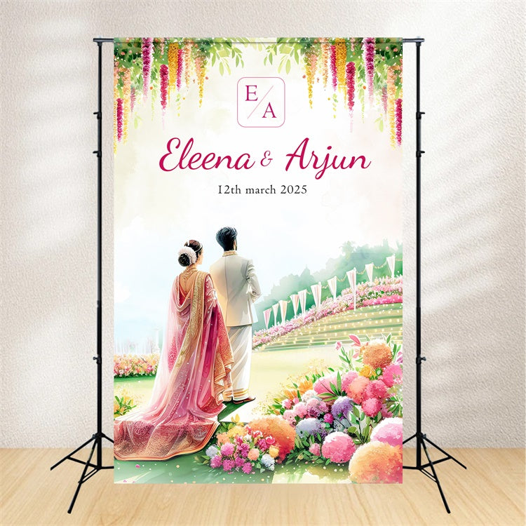 Customized Wedding Backdrop Enchanting Garden Celebration Backdrop LXX2-173