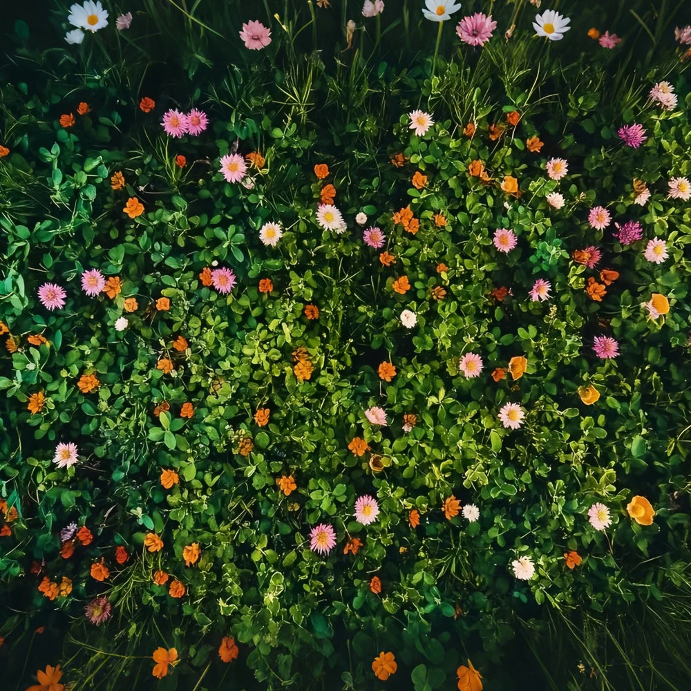 Photo Backdrop Floor Lush Wildflower Meadow Floor Backdrop LXX2-234