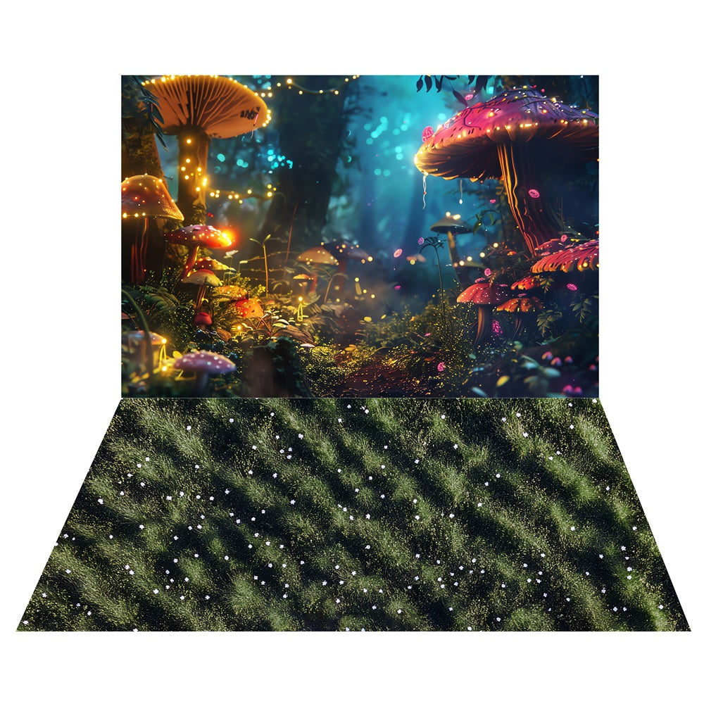 Mystical Spring Forest Backdrop+Grass Floor Backdrop LXX2-28