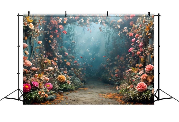 Spring Backdrop Ideas Dreamy Floral Garden Path Backdrop LXX2-33