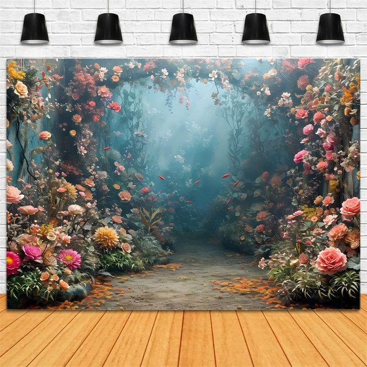 Spring Backdrop Ideas Dreamy Floral Garden Path Backdrop LXX2-33