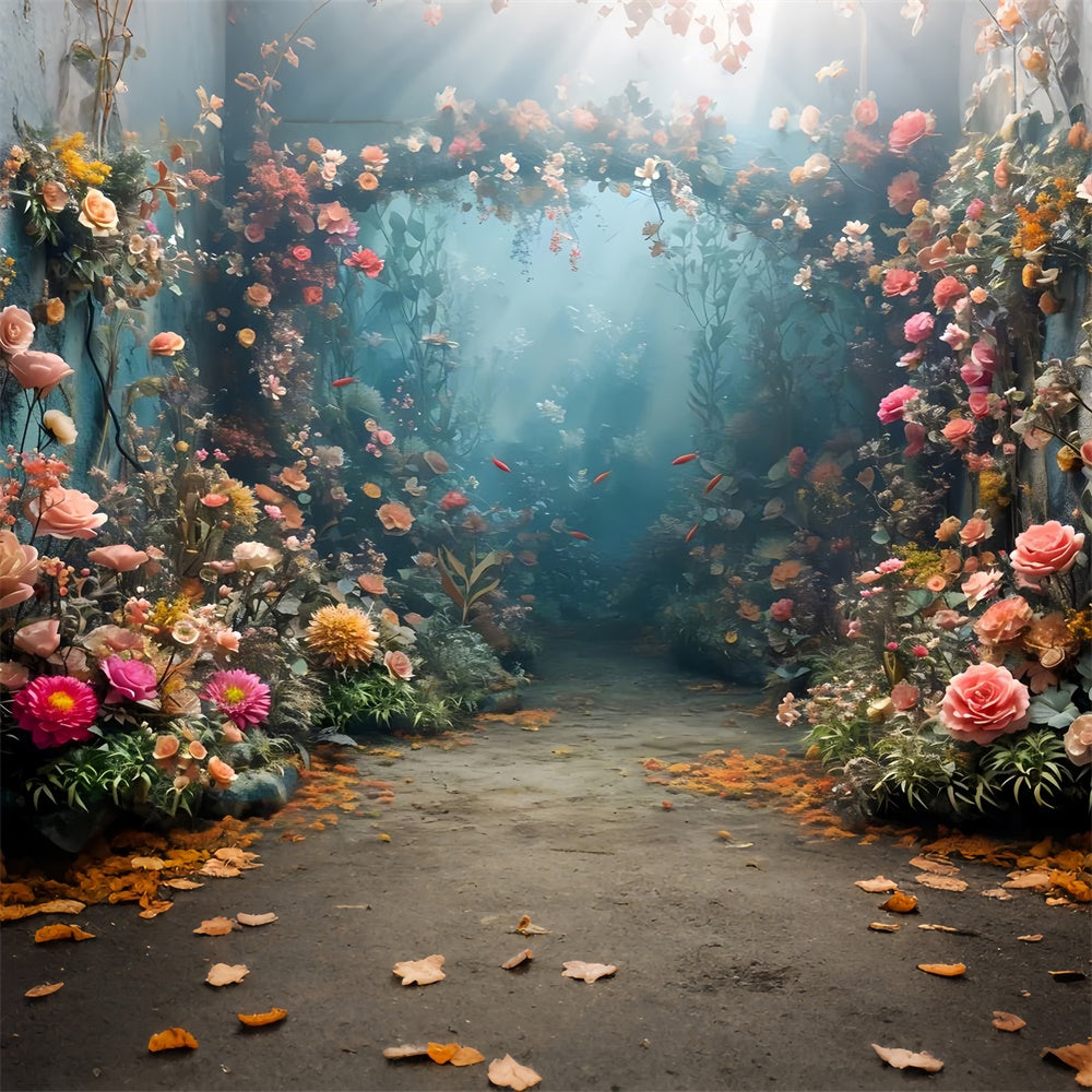 Spring Backdrop Ideas Dreamy Floral Garden Path Backdrop LXX2-33