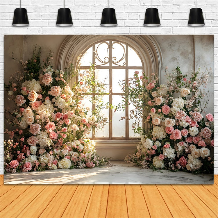 Spring Backdrop Ideas Pink Rose Beautiful Window Backdrop LXX2-36