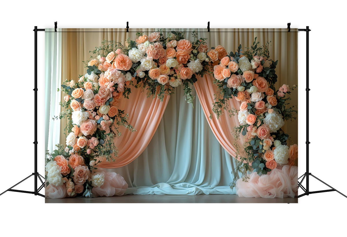 Spring Backdrops Dreamy Floral Arrangement Arch Backdrop LXX2-44