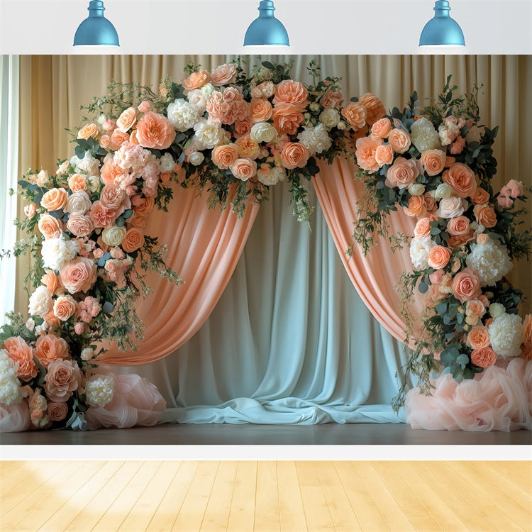 Spring Backdrops Dreamy Floral Arrangement Arch Backdrop LXX2-44